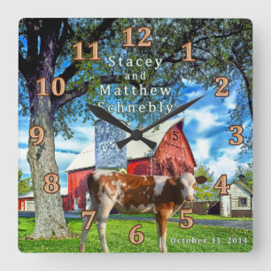 Special Order Guernsey and Farm Cow Clock