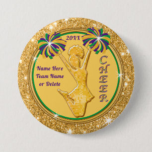Special Order Mardi Gras, Cheer Pins, Victoria 7.5 Cm Round Badge