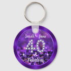 Special Order Purple 40th Birthday Keychain, Sarah