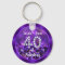 Special Order Purple 40th Birthday Keychain, Sarah