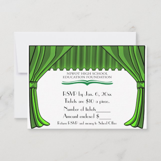 Special Order Theatre Curtains RSVP Card (Front)