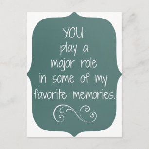 Special People and Favourite Memories Quote Postcard
