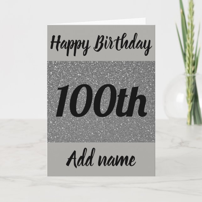 Special personalised 100th birthday card (Front)