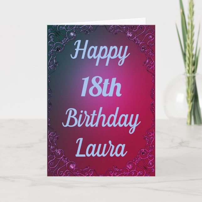 Special personalised age & name birthday card (Front)
