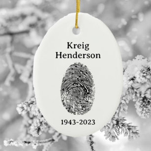 Special Personalised Fingerprint Memorial Ornament