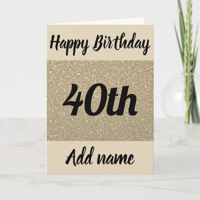 Special personalized 40th birthday card (Front)