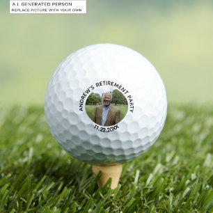 Special Photo Elegant Retirement Party Golf Balls
