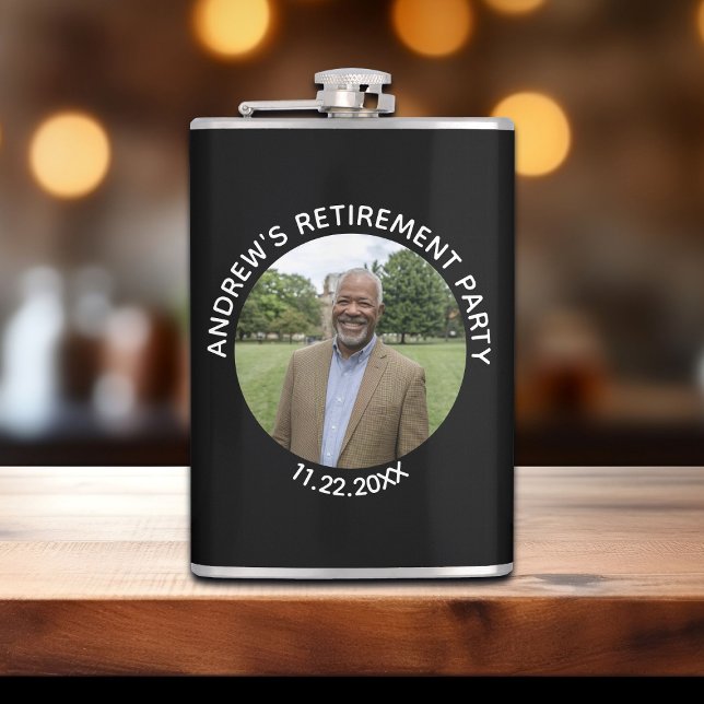 Special Photo Elegant Retirement Party Hip Flask (Creator Uploaded)