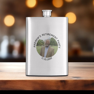 Special Photo Elegant Retirement Party Hip Flask