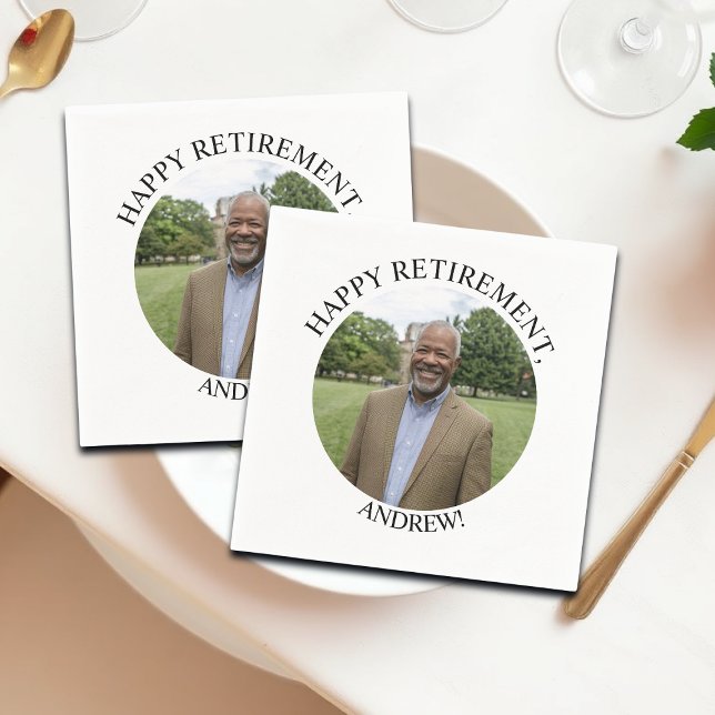 Special Photo Elegant Retirement Party Napkin (Creator Uploaded)