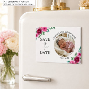 Special Photo Girl's Baptism Save the Date Magnet