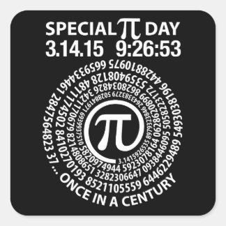 Special Pi Day 2015, Spiral Square Sticker