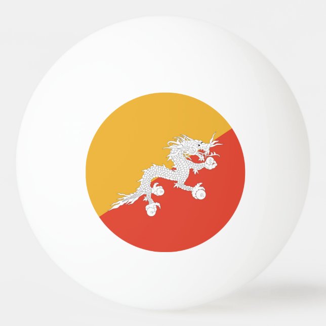Special ping pong ball with Flag of Bhutan (Back)