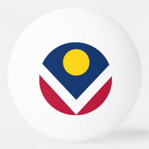 Special ping pong ball with Flag of Denver City