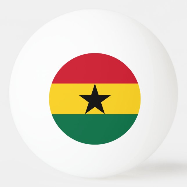 Special ping pong ball with Flag of Ghana (Back)