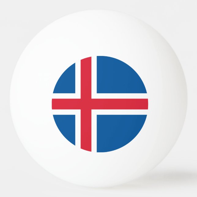 Special ping pong ball with Flag of Iceland (Back)