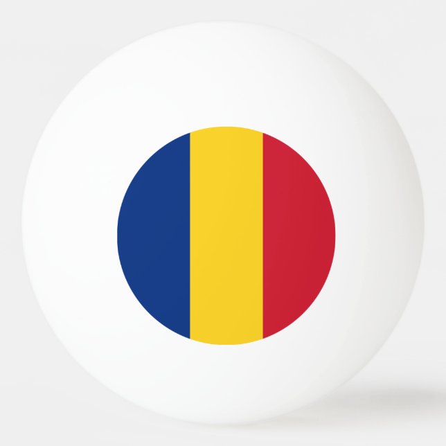 Special ping pong ball with Flag of Romania (Back)