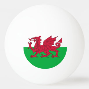 Special ping pong ball with Flag of Wales