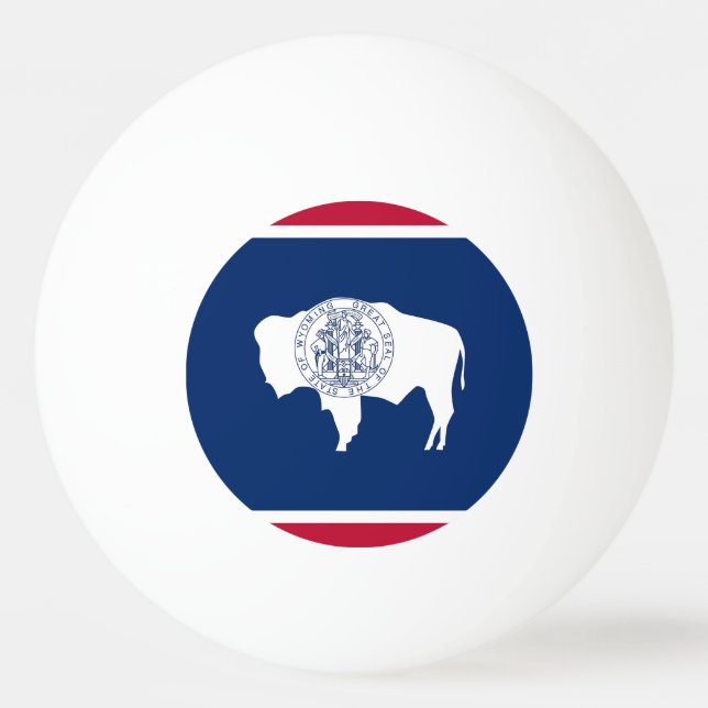 Special ping pong ball with Flag of Wyoming, USA (Back)