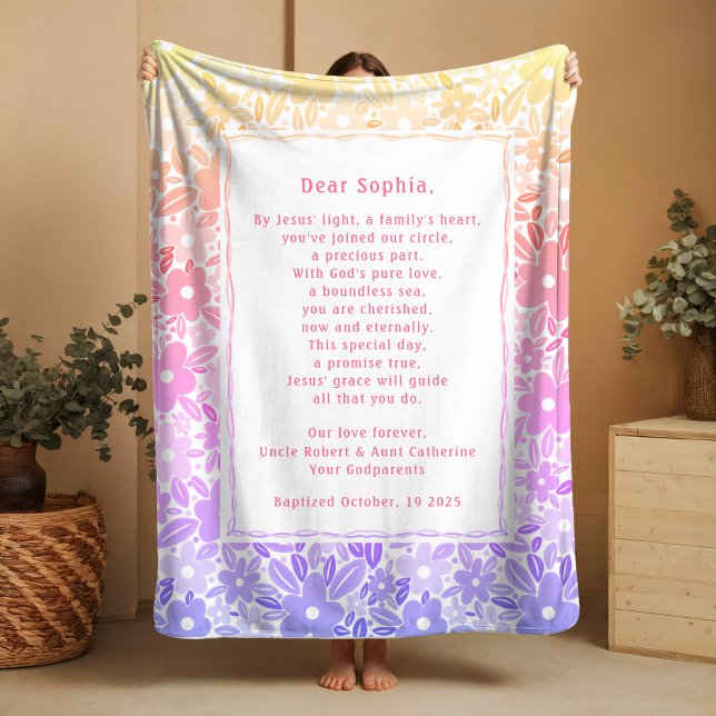 Special Prayer Baptism Fleece Blankets Godchild  (Creator Uploaded)