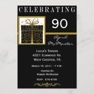 Special Present 90th Birthday Party Invitation