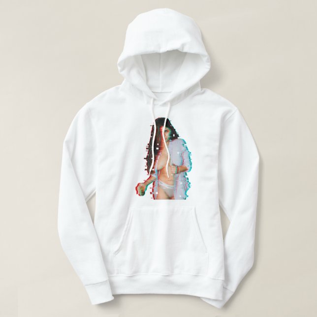 Special Present Men Women Mia Khalifa Glitched Art Hoodie (Design Front)