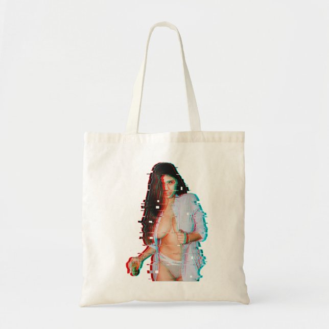 Special Present Men Women Mia Khalifa Glitched Art Tote Bag (Front)