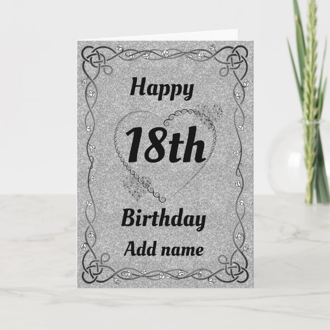 Special pretty 18th birthday card (Front)