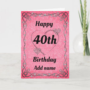Special pretty 40th birthday card