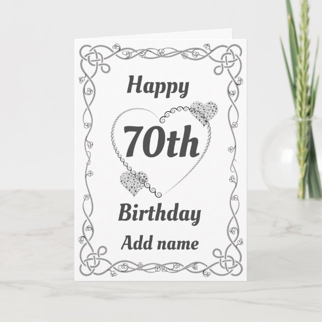 Special pretty 70th birthday card (Front)
