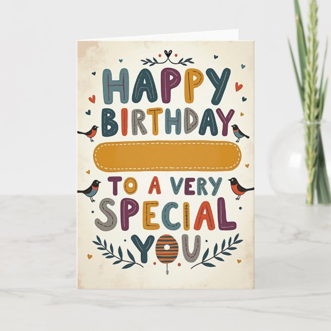 Special Puffed Letter Birthday Card (Front)