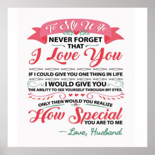 Special Quotes To My Wife   Gift For Women   Poster