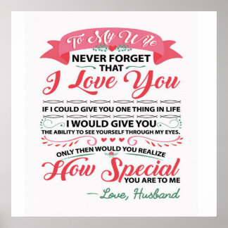Special Quotes To My Wife | Gift For Women | Poster
