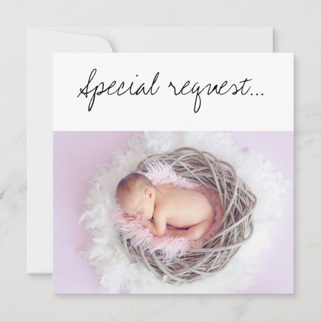 Special Request Be My GodParent Baby in a Nest Card (Front)