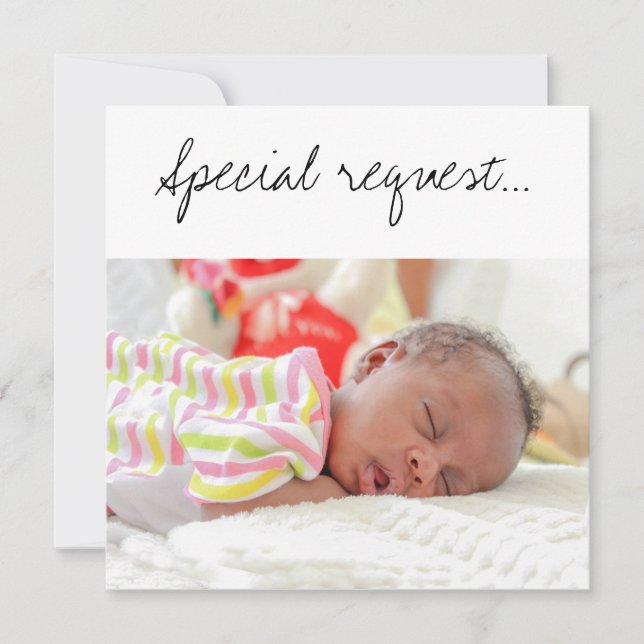 Special Request Be My GodParent Sleeping Baby Card (Front)
