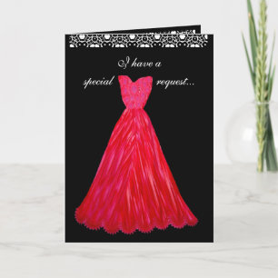 SPECIAL REQUEST - Wedding Invitation RED Gowns