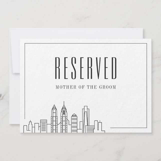 Special Reserved Seat | Philadelphia Wedding  Invitation (Front)
