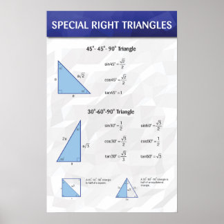 Special Right Triangles Poster