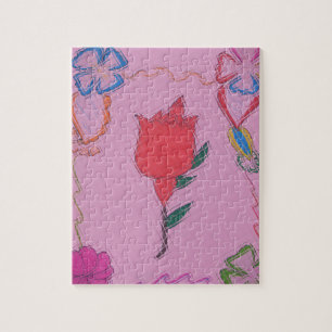 Special Rose Tile Art Graphic Design Jigsaw Puzzle