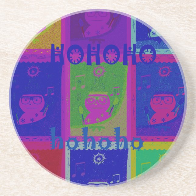 Special  Santa HoHoho Pop Art colors Coaster (Front)