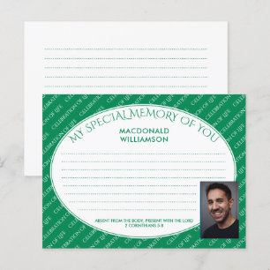 SPECIAL SHARE MEMORY OF YOU Green Mourners Card