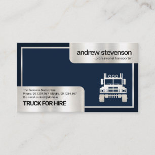 Special Silver Box Frame Logistics Trucker Business Card
