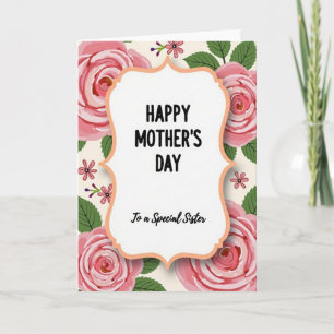Special Sisters Day Roses Card