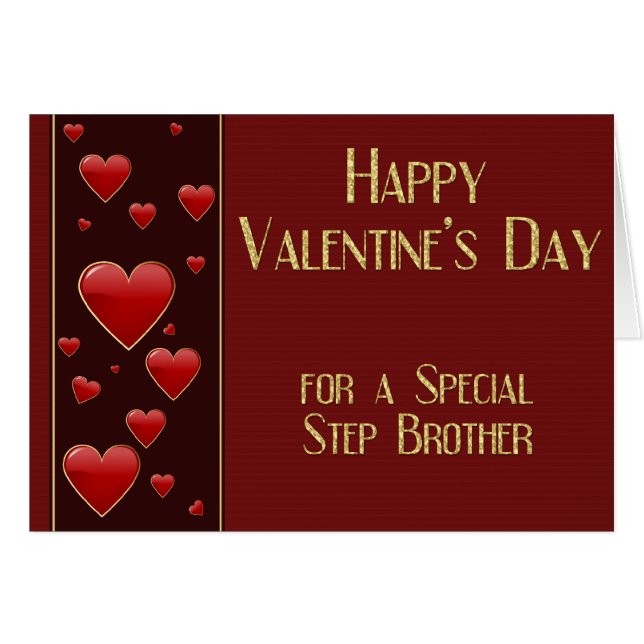 Special Step Brother Masculine Valentine Card (Front Horizontal)