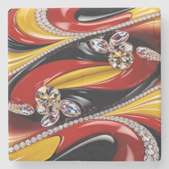 Special stone coaster with Belgian Colours (Front)