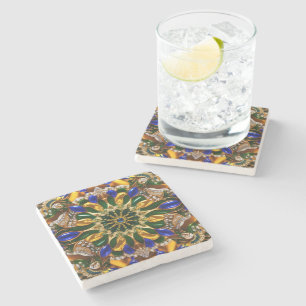 Special stone coaster with Brazil Colours