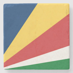 Special stone coaster with Seychelles Colours