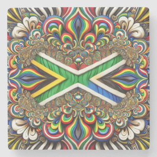 Special stone coaster with South African Colours