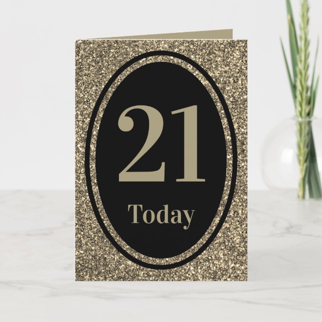 Special stylish by year birthday card 21st (Front)