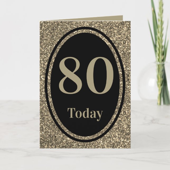 Special stylish by year birthday card 80th (Front)